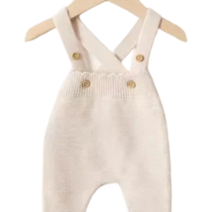 organic knitted overall romper.