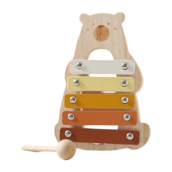 Durable and smooth beech wood xylophone, safe for young children’s hands.