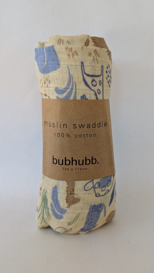 Beautifully packaged cotton muslin swaddle, a perfect baby shower gift.