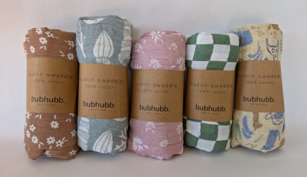 Soft and breathable cotton muslin swaddle, perfect for newborns and everyday use.