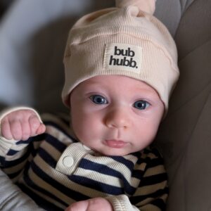 newborn organic cotton beanie.